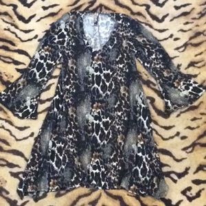 Emma Rose Animal print tunic/dress size medium